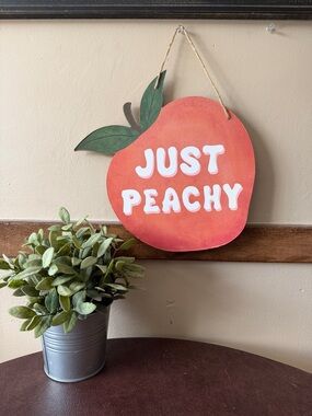 Hobby Lobby Just Peachy Peach & White Wall Hanging